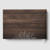 Rustikales Holz-String-Licht Hochzeitsgolden Gästebuch (Rückseite)