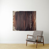 Rustikales Holz-String-Licht Hochzeitslicht Foto H Wandteppich (Beispiel (Horizontal))