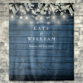 Rustikales Holz-String-Licht Hochzeitslicht Foto H Wandteppich