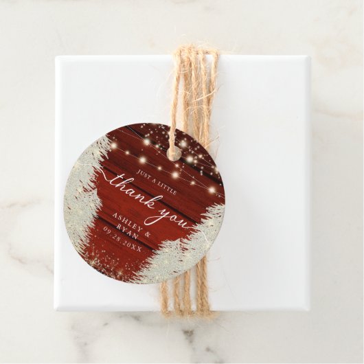 Rustikales Holz-String Lichter Bäume Hochzeit Viel Geschenkanhänger (Beispiel)