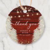 Rustikales Holz-String Lichter Bäume Hochzeit Viel Geschenkanhänger (Vorderseite)