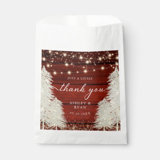 Rustikales Holz-String Lichter Bäume Hochzeit Viel Geschenktütchen (Vorderseite)