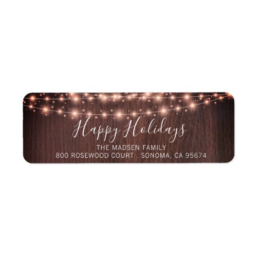 Rustikales Holz String Lichter Skript Typ Urlaub (Vorne)