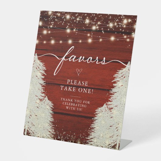 Rustikales Holz | String Lights | Baumbestände Gas Sockelschild (Vorderseite)