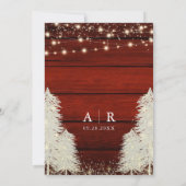 Rustikales Holz | String Lights | Baumhochzeit Einladung (Rückseite)