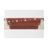 Rustikales Holz | String Lights | Baumhochzeit Einladungsbanderole (Rückseitenbeispiel)