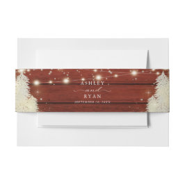 Rustikales Holz | String Lights | Baumhochzeit Einladungsbanderole