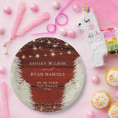 Rustikales Holz | String Lights | Baumhochzeit Pappteller (Party)