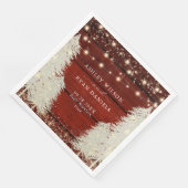 Rustikales Holz | String Lights | Baumhochzeit Serviette (Ecke)