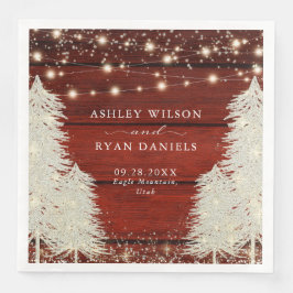 Rustikales Holz | String Lights | Baumhochzeit Serviette