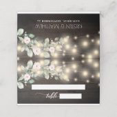 Rustikales Holz String Lights Boho Greenerity Wedd Platzkarte (Außenseite Aufgefaltet)