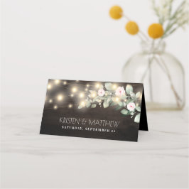 Rustikales Holz String Lights Boho Greenerity Wedd Platzkarte