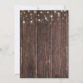 Rustikales Holz String Lights Boho Hochzeitseinlad Einladung (Rückseite)