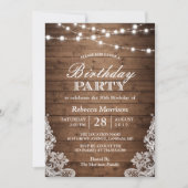 Rustikales Holz String Lights Bridge Party Einladung (Vorderseite)