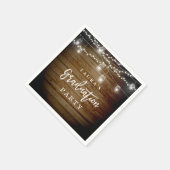 Rustikales Holz String Lights Graduation Party Nap Serviette (Ecke)