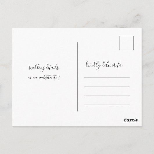 Rustikales Holz-String-Lights Hochzeit RSVP Postca Postkarte (Rückseite)