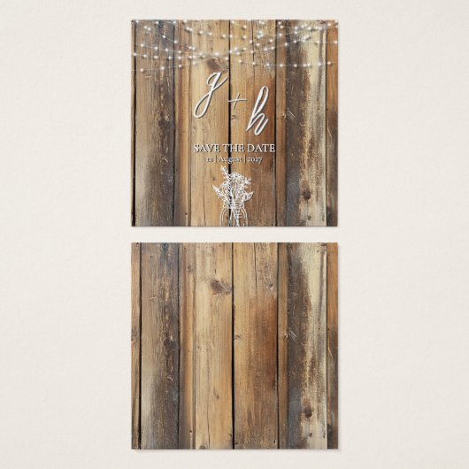 Rustikales Holz String Lights Mason Jar Speichern (Vorne & Hinten)