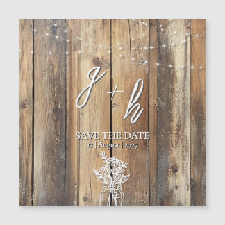 Rustikales Holz String Lights Mason Jar Speichern  Magnetkarte