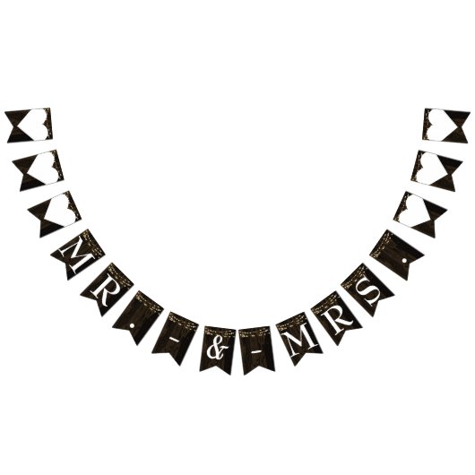 Rustikales Holz String Lights Mr. Wedding Wimpelkette (Alle)