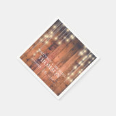 Rustikales Holz-String-Lights Napkins Serviette (Ecke)