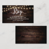 Rustikales Holz, String Lights, Online-UAWG Begleitkarte (Vorne/Hinten)