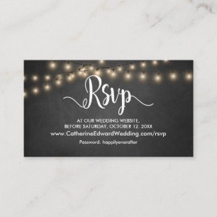 Rustikales Holz, String Lights, Online-UAWG-Websit Begleitkarte