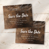 Rustikales Holz String Lights Pinselschrift Weddin