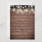 Rustikales Holz String Lights Retirement Party Einladung (Rückseite)