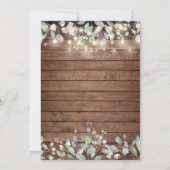 Rustikales Holz String Lights Sage Lilac Wedding Einladung (Rückseite)