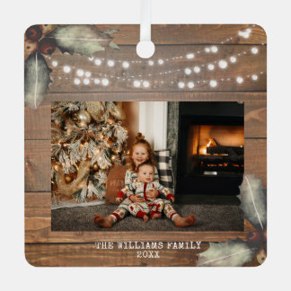 Rustikales Holz String Lights Weihnachten Ornament Aus Metall