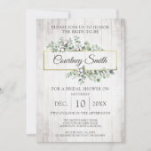 Rustikales Holz Südliches BaumwollbolzenBrautparty Einladung (Vorderseite)