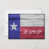 Rustikales Holz Texas Flag Hochzeitskarten RSVP (Rückseite)