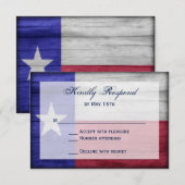 Rustikales Holz Texas Flag Hochzeitskarten RSVP Karte (Vorne/Hinten)