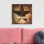 rustikales Holz Texas Star Western Hochzeit mehr u Leinwanddruck (Insitu (Wohnzimmer))