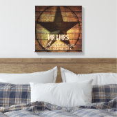 rustikales Holz Texas Star Western Hochzeit mehr u Leinwanddruck (Insitu (Schlafzimmer))