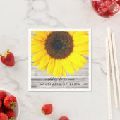 Rustikales Holz Textur Sonnenblumen Party Papier Serviette (Beispiel)