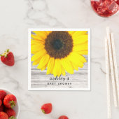 Rustikales Holz Textur Sonnenblumen Party Papier Serviette (Beispiel)