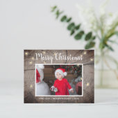 Rustikales Holz Texturfliesen Weihnachtsfest Foto Postkarte (Stehend Vorderseite)