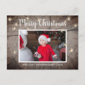 Rustikales Holz Texturfliesen Weihnachtsfest Foto Postkarte (Vorderseite)