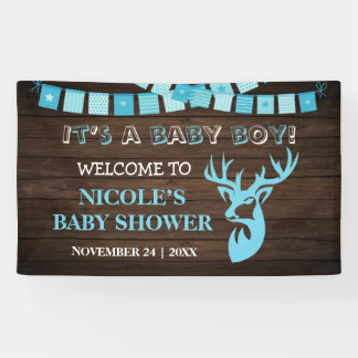 Rustikales Holz Thema Hirsch Baby Boy Dusche Hinte Banner