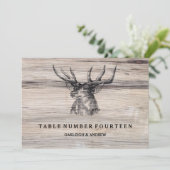 Rustikales Holz | Tischnummern für Hirsche (Stehend Vorderseite)
