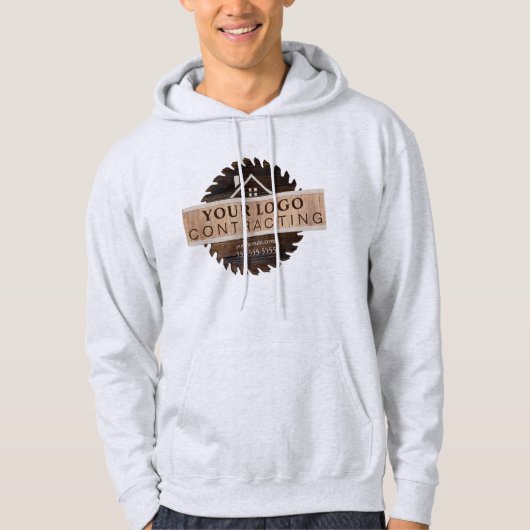 Rustikales Holz-Ton-Logo-Logo-Umrandung über Hoodi Hoodie (Vorderseite)