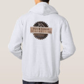 Rustikales Holz-Ton-Logo-Logo-Umrandung über Hoodi Hoodie (Rückseite)