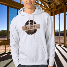 Rustikales Holz-Ton-Logo-Logo-Umrandung über Hoodi Hoodie