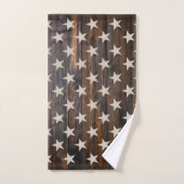 Rustikales Holz Tone American Flag Horizontal Badhandtuch Set (Handtuch)