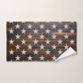 Rustikales Holz Tone American Flag Horizontal Badhandtuch Set (Handtuch)
