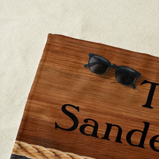 Rustikales Holz Tone Coastal Anchor Nautical Monog Strandtuch (Beispiel)