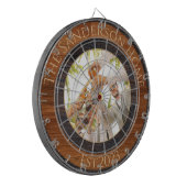 Rustikales Holz Tone Familienname Foto Dart Board Dartscheibe (Vorderseite Links)