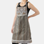 Rustikales Holz Tone Grau Classic Monogramm Schürz Schürze (InSitu)