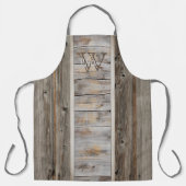 Rustikales Holz Tone Gray Monogram Vertikal Schürze (Vorderseite)